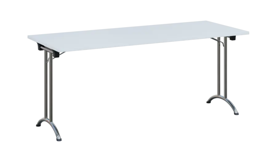 SLC 180 chrom skládací jednací stůl 1800x700, deska 25 mm, podnož chrom, deska bílá